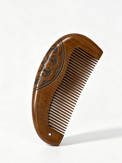 Carved Comb front view on white background