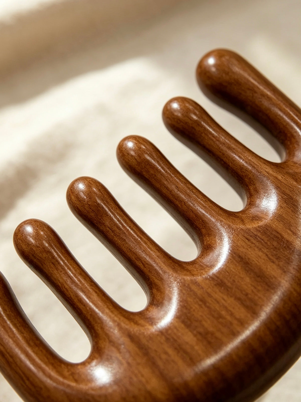 Close-up of Five Tooth Ball Head Massage Comb teeth
