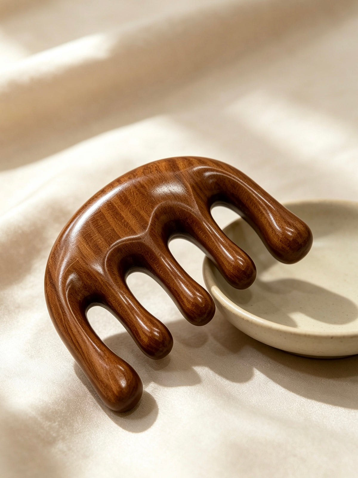 Five Tooth Ball Head Massage Comb with ceramic dishes