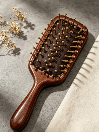 Air Cushion Comb angled view with dried flowers