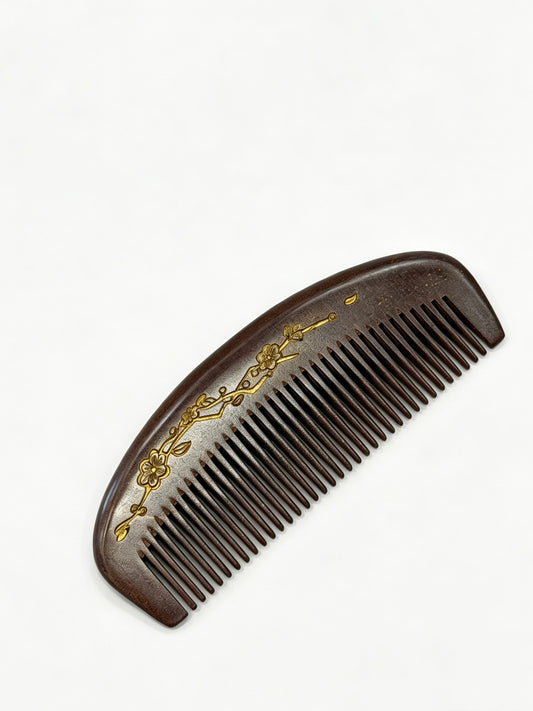 Plum Blossom Crescent Comb front view on white background