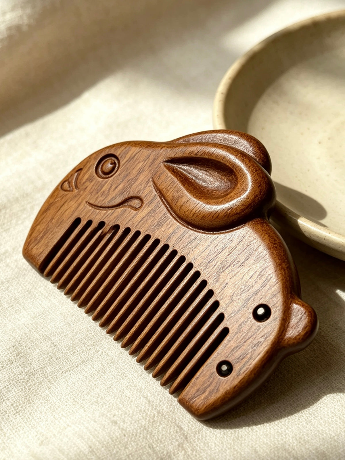 Rabbit Comb angled view on fabric