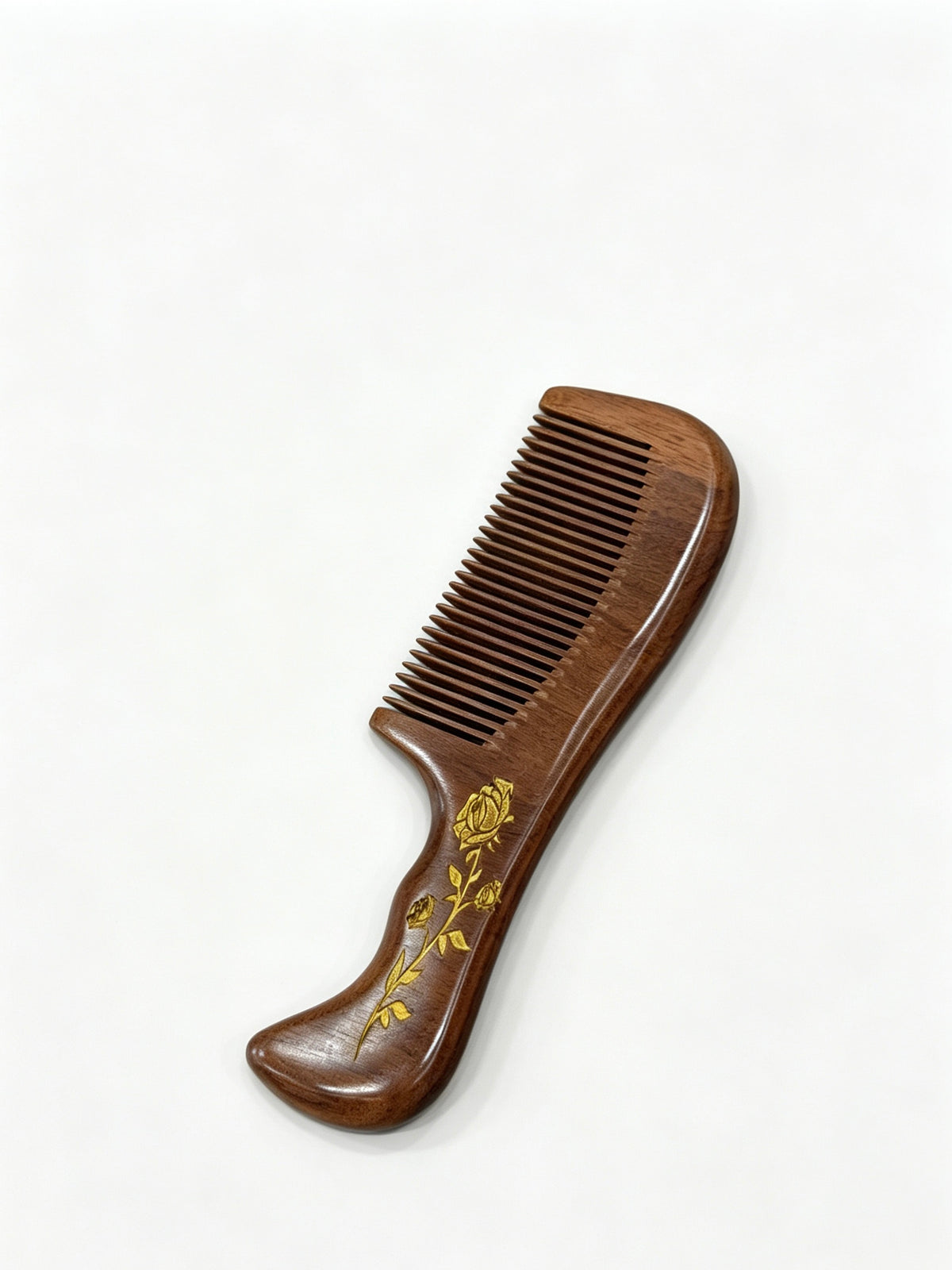 Rose Carved Comb front view on white background