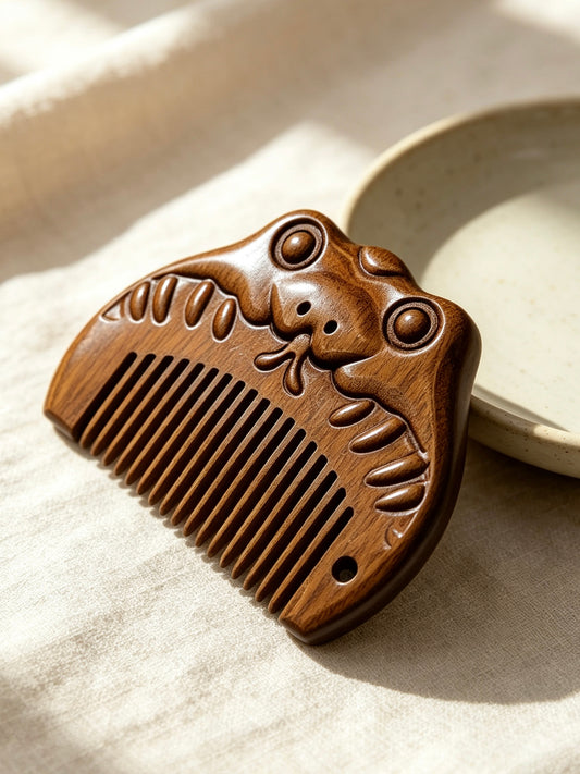 Snake Comb on fabric with ceramic dish